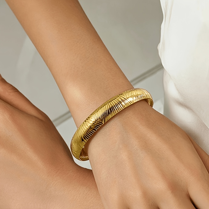 304 Stainless Steel Open Bangle, Anti-Fading & Anti-Allergic